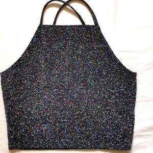 Shimmer Halter Crop Top